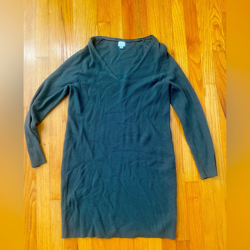 Olive green sweater dress
